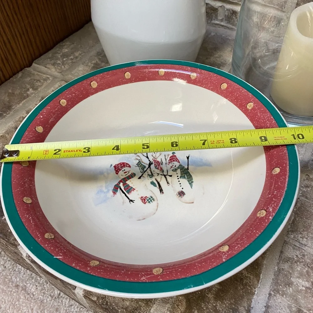 ROYAL SEASONS Serving Bowl Snowmen Stoneware - Picture 9 of 10